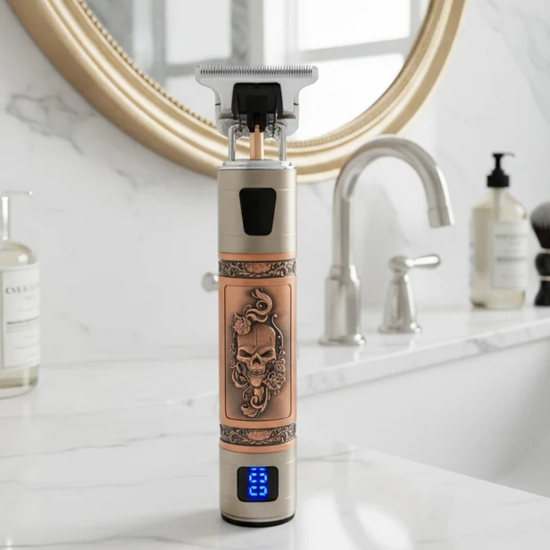 SKULLTRIM – Barba vintage trimmer con batteria e taglio preciso per barba e capelli