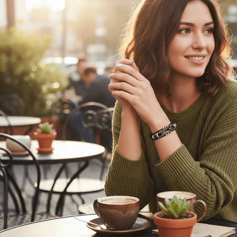 MUSIKSTRUM – Bracciale in pelle con design ispirato alle chitarre