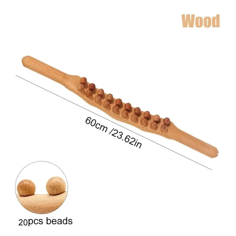 WOOLEASE – Bastone da Massaggio Gua Sha in Legno Naturale
