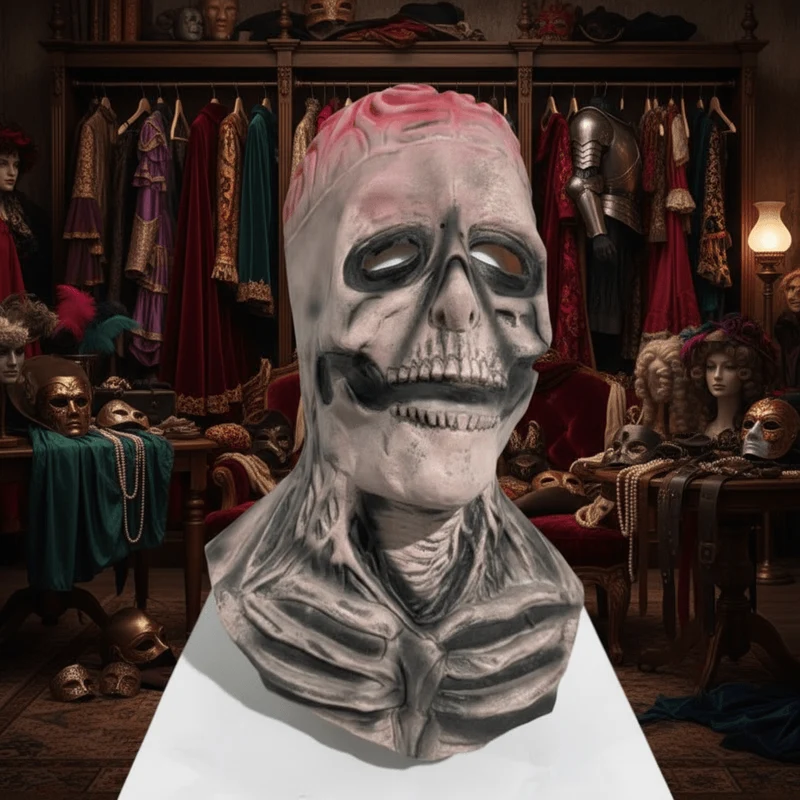 DREADSKULL – Maschera scheletrica realistica con cappello per una trasformazione di Halloween definitiva
