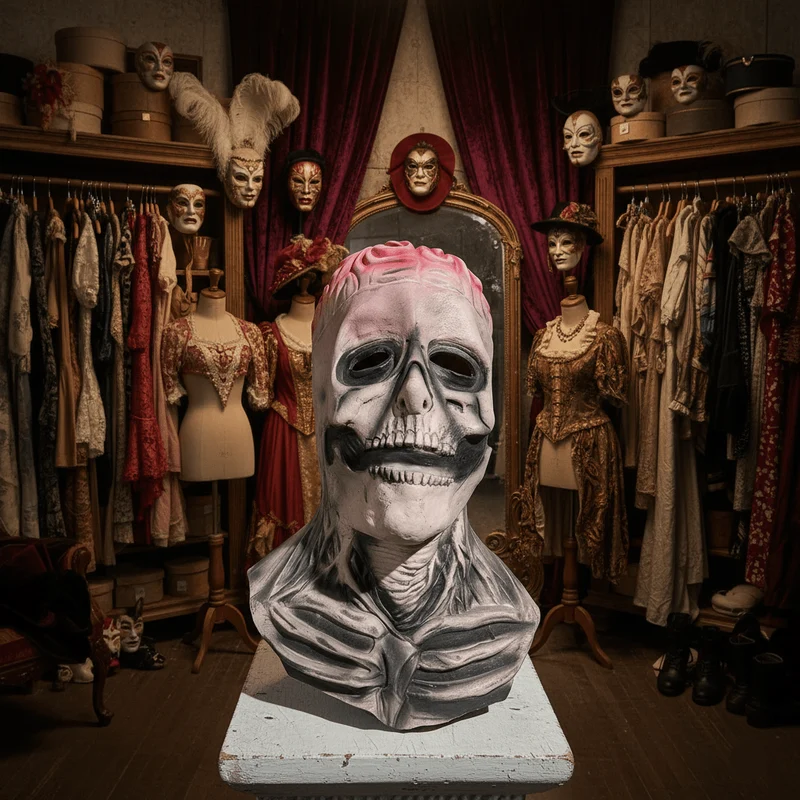 DREADSKULL – Maschera scheletrica realistica con cappello per una trasformazione di Halloween definitiva