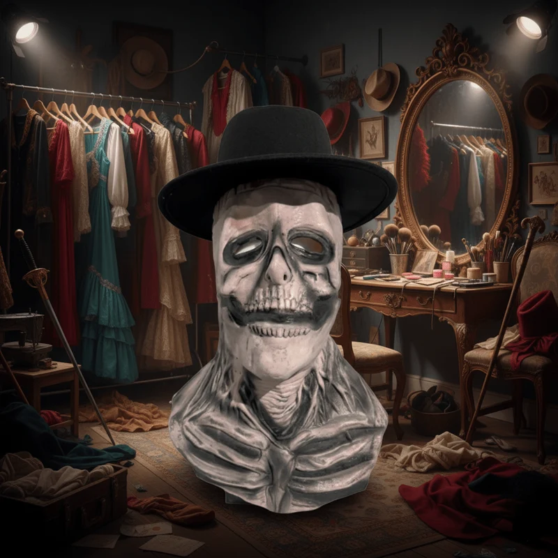 DREADSKULL – Maschera scheletrica realistica con cappello per una trasformazione di Halloween definitiva