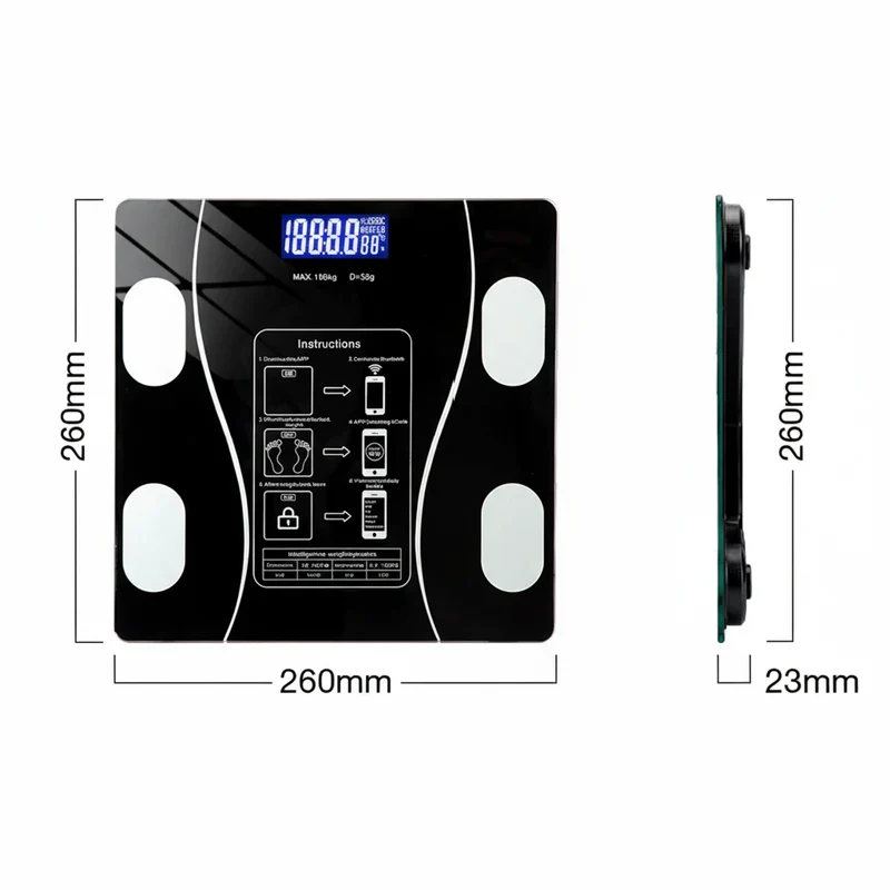 FITSCALE – Bilancia per analisi corporea intelligente con connessione app