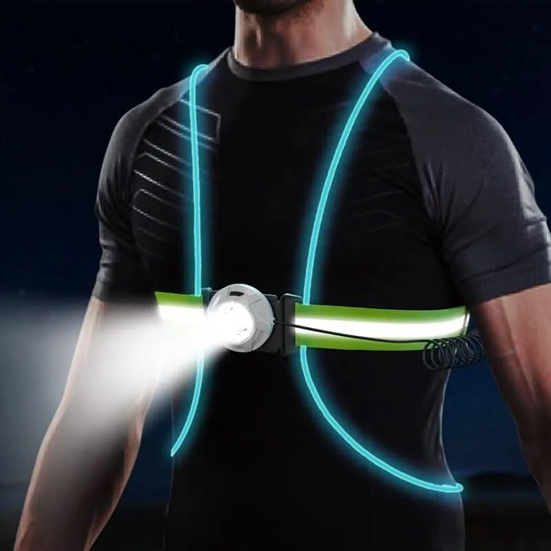 ReflectGlow Gilet di Sicurezza LED – Gilet Luminoso Regolabile per Corsa e Attività all'Aperto
