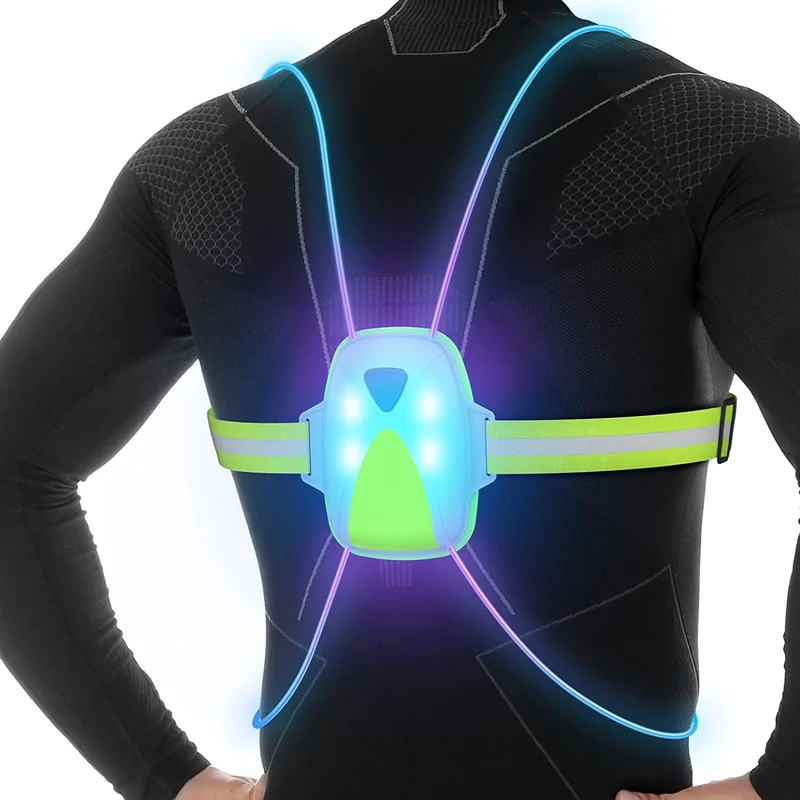 ReflectGlow Gilet di Sicurezza LED – Gilet Luminoso Regolabile per Corsa e Attività all'Aperto