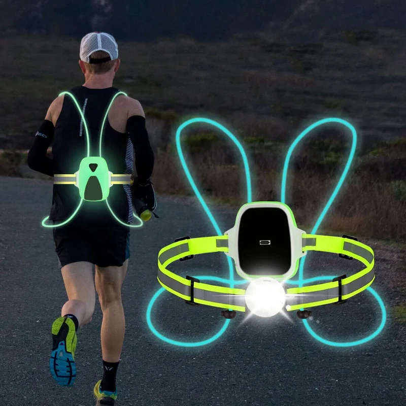 ReflectGlow Gilet di Sicurezza LED – Gilet Luminoso Regolabile per Corsa e Attività all'Aperto