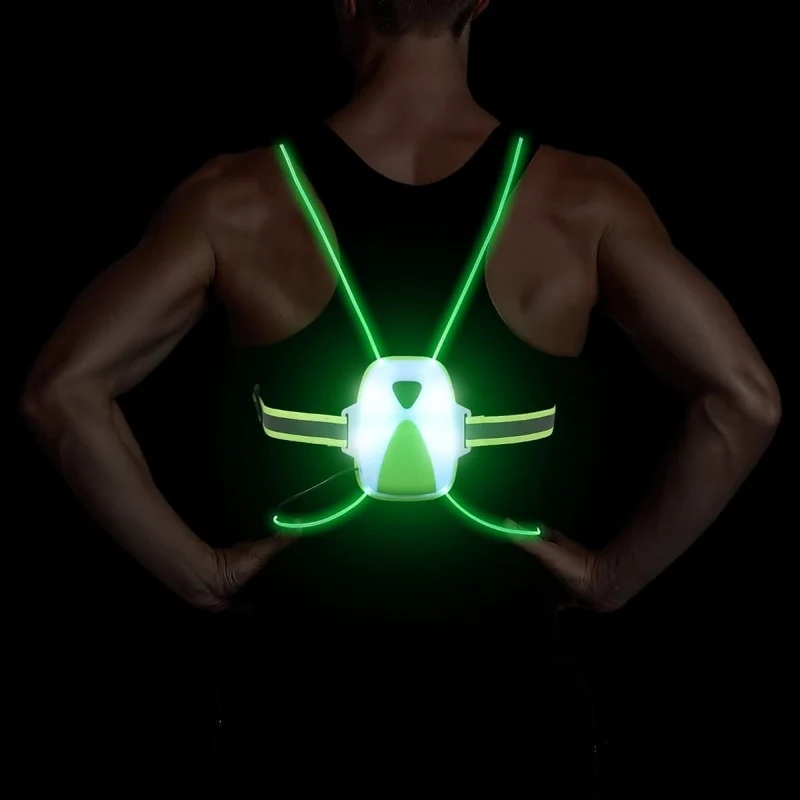 ReflectGlow Gilet di Sicurezza LED – Gilet Luminoso Regolabile per Corsa e Attività all'Aperto