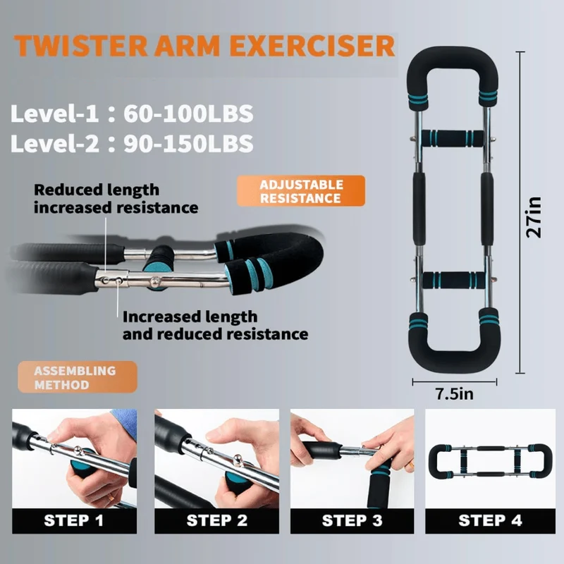 TWISTERFLEX – Bastone da allenamento regolabile per braccia e petto