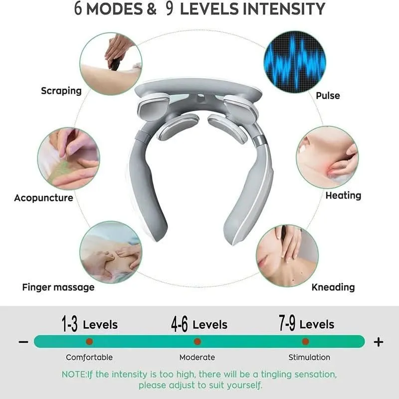 Massaggiatore per il Collo Luxe – Dispositivo di Massaggio 4-in-1 con Calore e Vibrazione