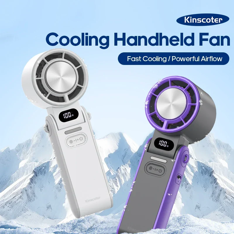 CoolityGo Ventilatore Portatile con Tecnologia Ice-Cool | 100 Velocità | Batteria da 3600mAh | Pieghevole e Ultra Leggero
