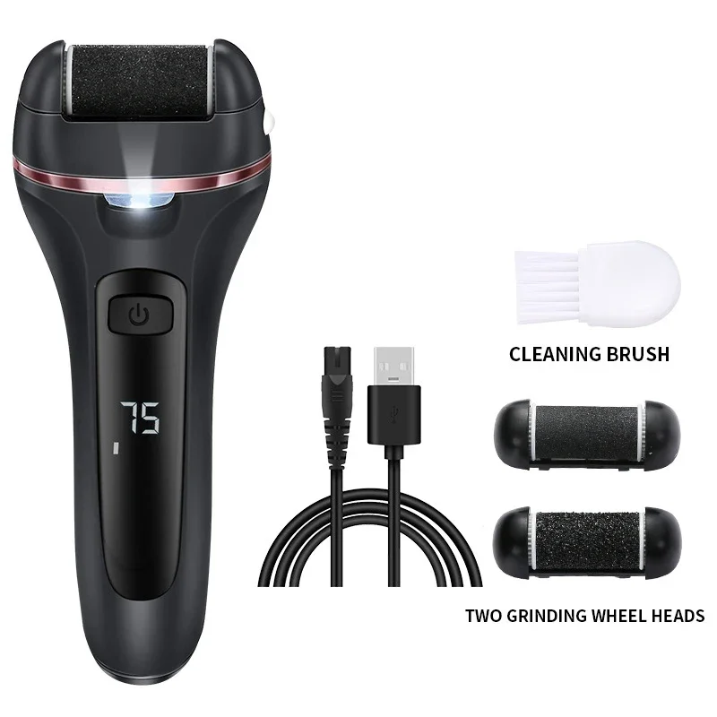 Rimuovi calli elettrico Pediluxe Pro | Con 3 testine abrasive, LED & LCD | Ricaricabile & impermeabile IPX7 | Per piedi lisci e curati