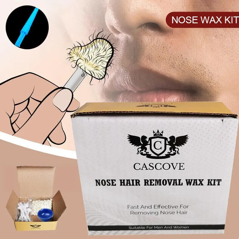 Kit WaxAway Pro | Kit di Rimozione dei Pelucchi per Naso e Orecchie per Uomini – Rimozione Indolore con Strisce