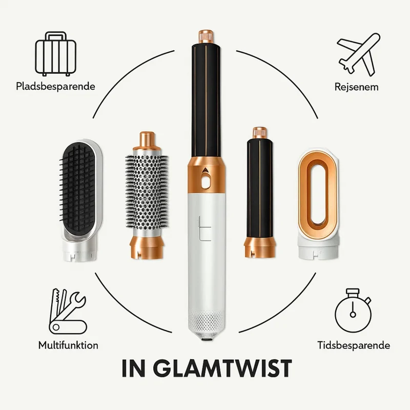 GlamTwist | Strumento di styling versatile 5-in-1 per capelli perfetti