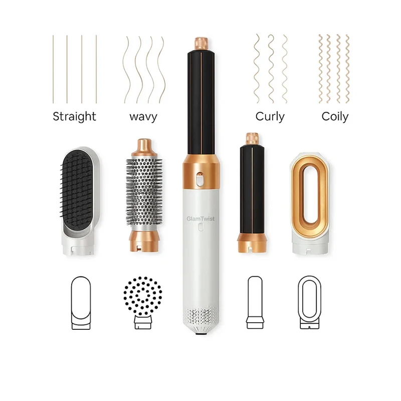 GlamTwist | Strumento di styling versatile 5-in-1 per capelli perfetti