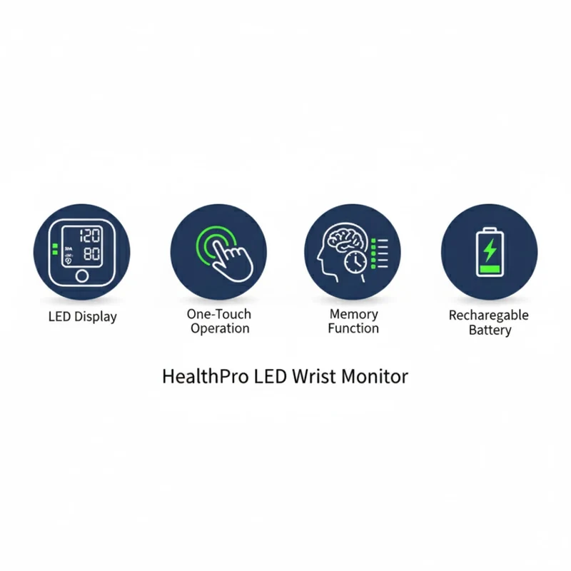 HealthPro | Misuratore di Pressione al Polso a LED