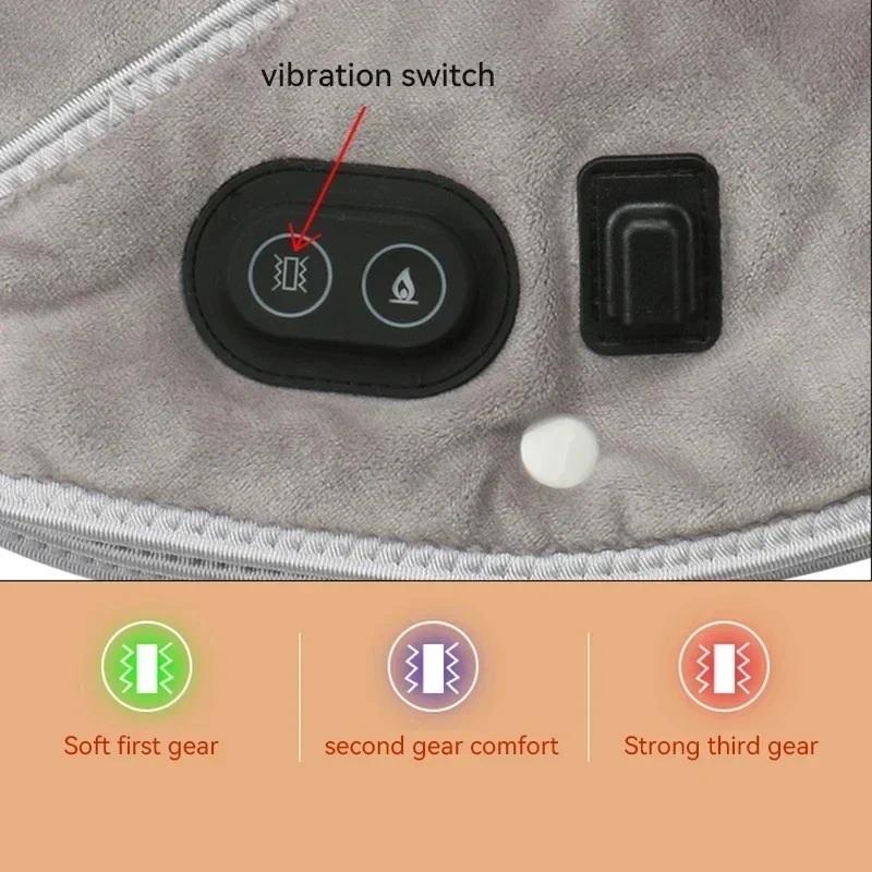 Massaggiatore termico per collo e spalle ThermoLiva | Cuscino riscaldante USB con vibrazione | 3 livelli di temperatura e timer | Morbido peluche