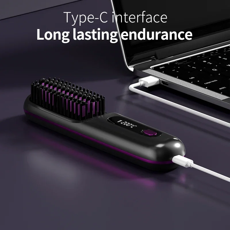 Glissara | Piastra per capelli senza fili | Funzione di ricarica USB e display LCD | Tecnologia in ceramica e ioni