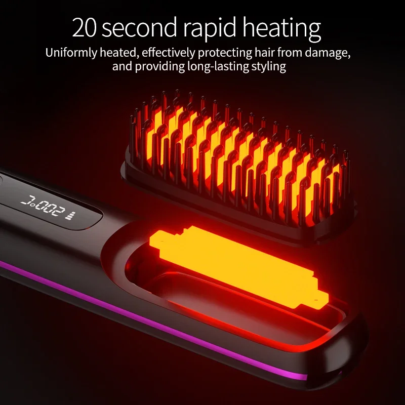 Glissara | Piastra per capelli senza fili | Funzione di ricarica USB e display LCD | Tecnologia in ceramica e ioni
