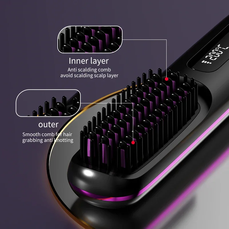 Glissara | Piastra per capelli senza fili | Funzione di ricarica USB e display LCD | Tecnologia in ceramica e ioni