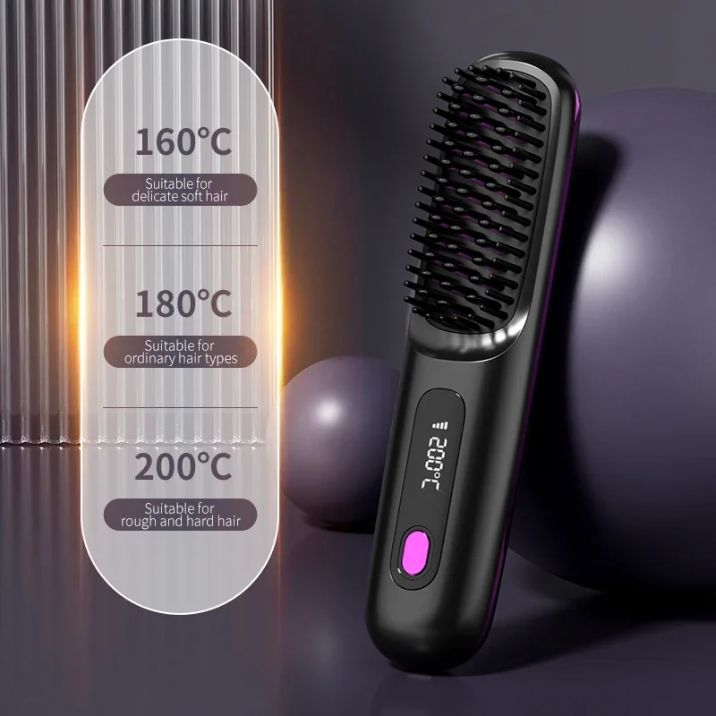 Glissara | Piastra per capelli senza fili | Funzione di ricarica USB e display LCD | Tecnologia in ceramica e ioni