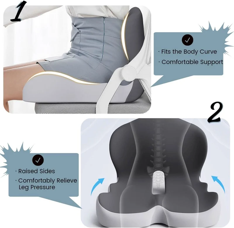 Cuscino da Sedia – Forma Ergonomica con Schiuma Memory Traspirante e Fondo Antiscivolo