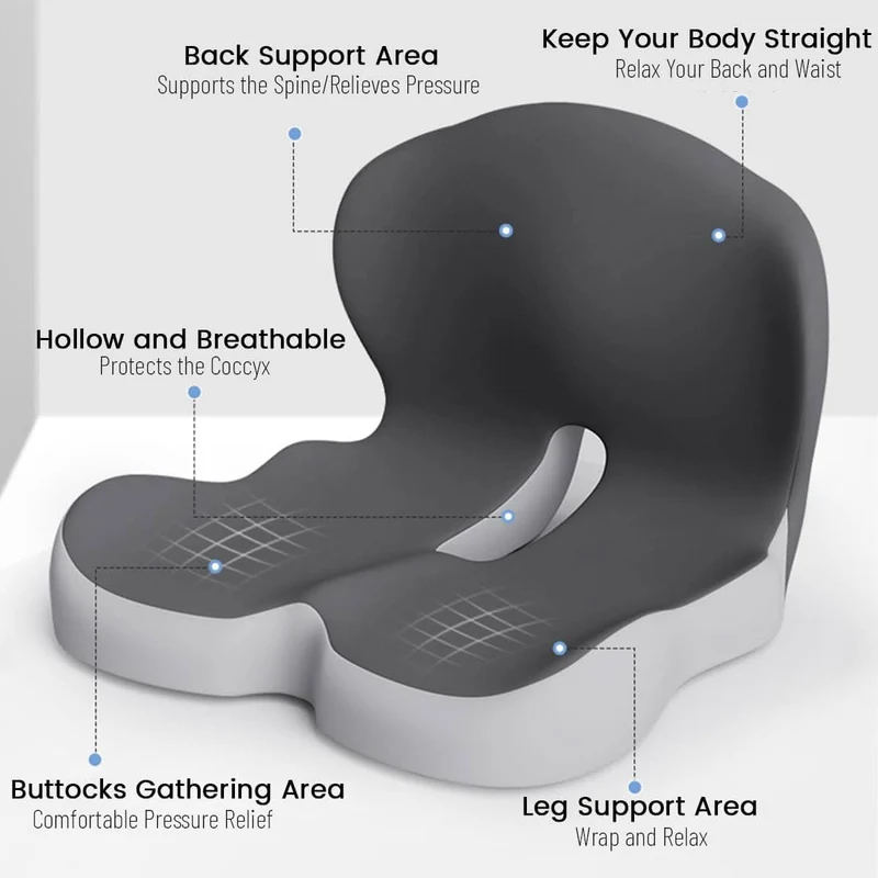 Cuscino da Sedia – Forma Ergonomica con Schiuma Memory Traspirante e Fondo Antiscivolo