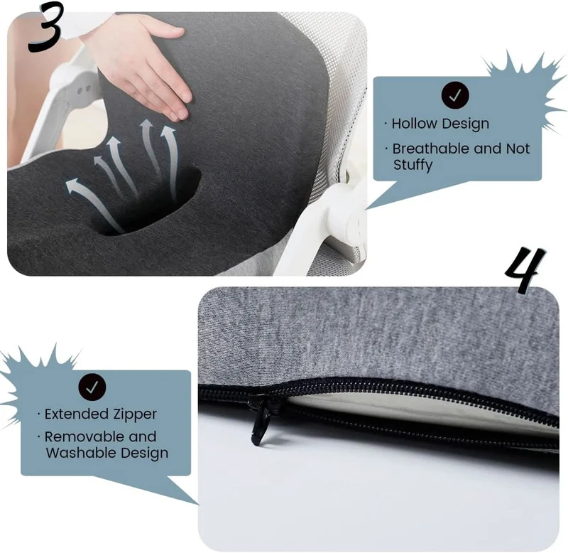 Cuscino da Sedia – Forma Ergonomica con Schiuma Memory Traspirante e Fondo Antiscivolo
