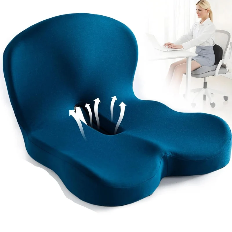 Cuscino da Sedia – Forma Ergonomica con Schiuma Memory Traspirante e Fondo Antiscivolo