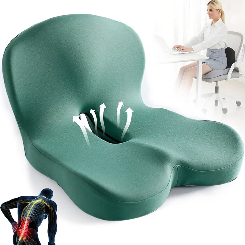 Cuscino da Sedia – Forma Ergonomica con Schiuma Memory Traspirante e Fondo Antiscivolo