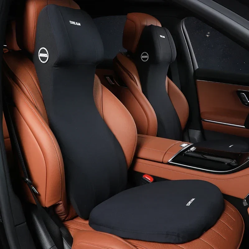 Set di Cuscini per Auto – Poggiatesta e Cuscino Lombare, Memory-Foam e Base Antiscivolo