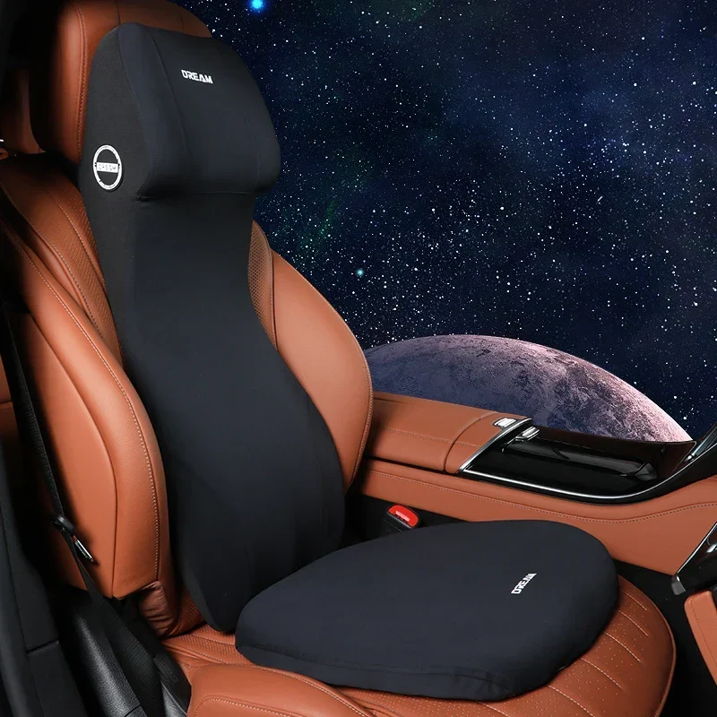 Set di Cuscini per Auto – Poggiatesta e Cuscino Lombare, Memory-Foam e Base Antiscivolo
