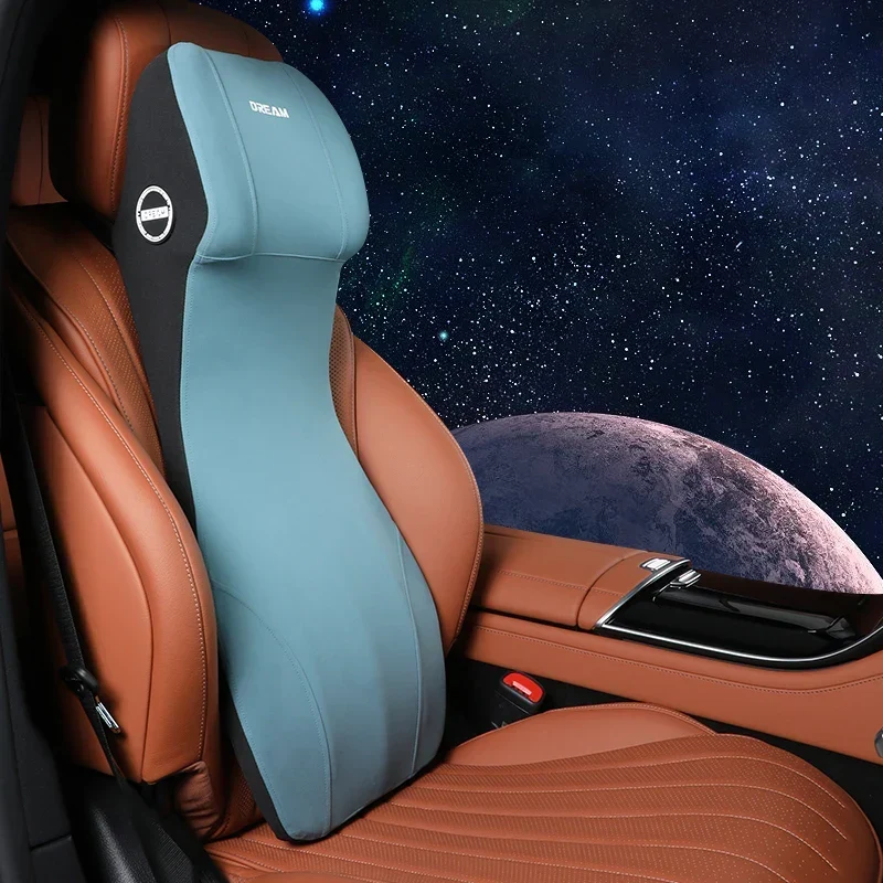 Set di Cuscini per Auto – Poggiatesta e Cuscino Lombare, Memory-Foam e Base Antiscivolo