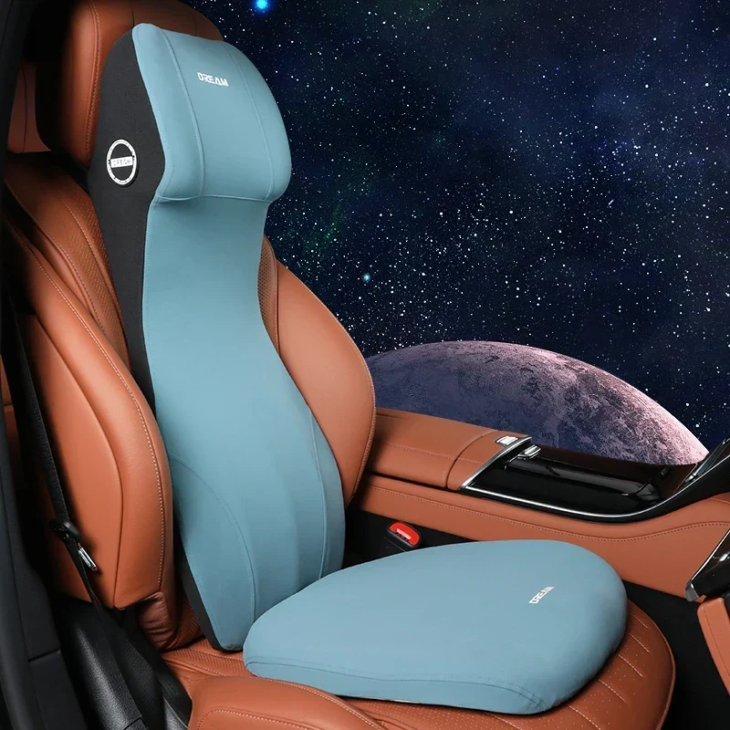 Set di Cuscini per Auto – Poggiatesta e Cuscino Lombare, Memory-Foam e Base Antiscivolo