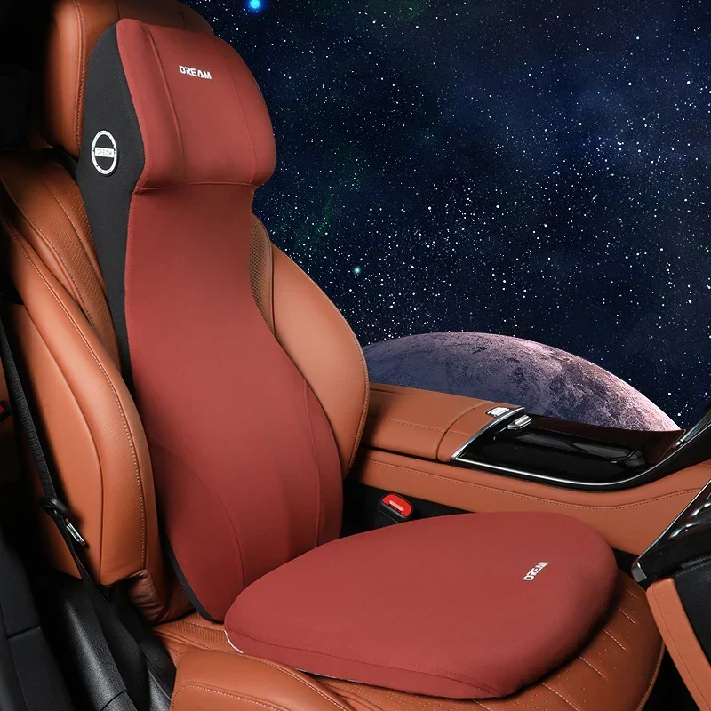 Set di Cuscini per Auto – Poggiatesta e Cuscino Lombare, Memory-Foam e Base Antiscivolo