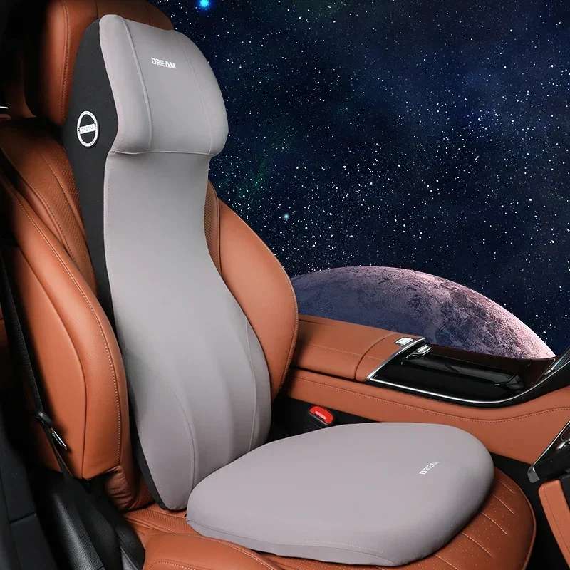 Set di Cuscini per Auto – Poggiatesta e Cuscino Lombare, Memory-Foam e Base Antiscivolo