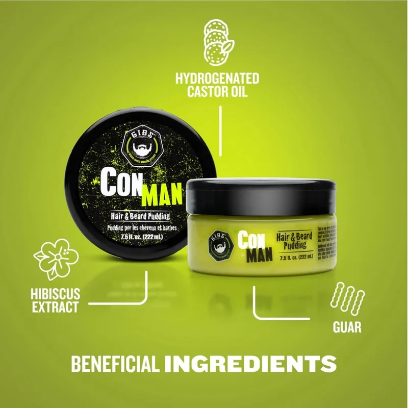 Pudding hydratant barbe et cheveux "Con Man" (222ml/7.5oz)