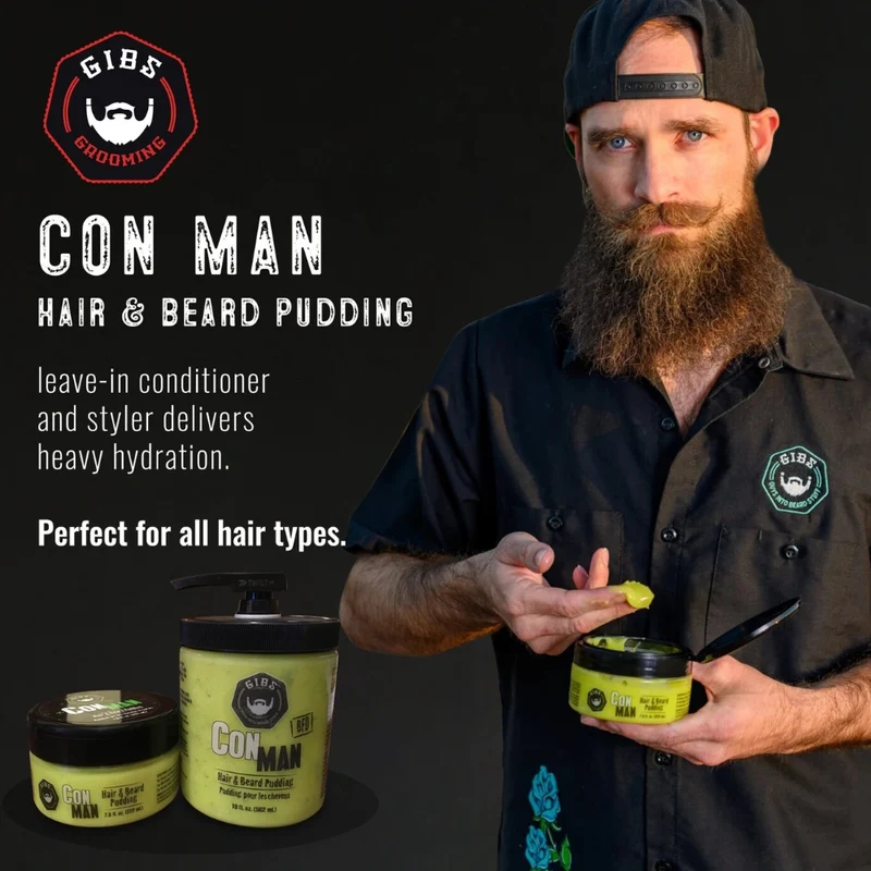 Pudding hydratant barbe et cheveux "Con Man" (222ml/7.5oz)