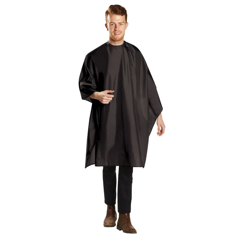 BaByliss PRO - Cape de coupe de luxe en nylon - Fermeture au cou avec boutons-pression (137cm/54" x 152cm/60") - Noir
