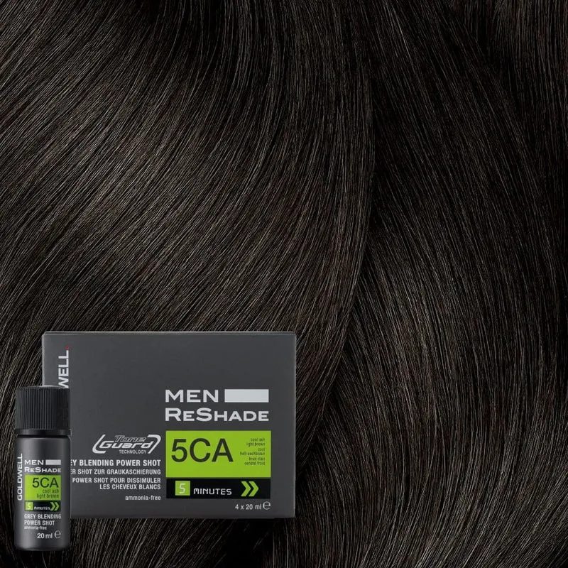 Coloration Power Shot pour dissimuler les cheveux blancs "Men ReShade" (4x 20ml/0.6oz) 5CA - Brun pâle cendré froid