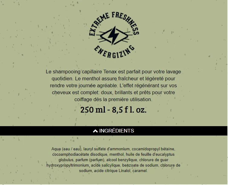 Shampooing quotidien au menthol "Extreme Freshness" (250ml/8.4oz)