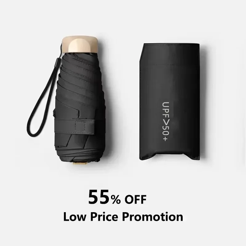 PocketShield – Mini Ombrello con Protezione UV, Leggero e Resistente al Vento
