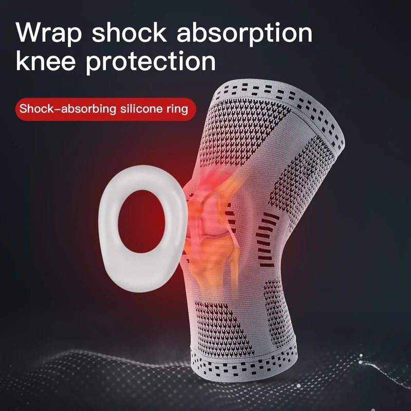 Fascia Compressiva per Ginocchio – Bendaggio in Silicone per Stabilità, Sollievo dal Dolore e Protezione durante Sport e Allenamento