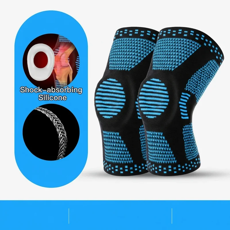 Fascia Compressiva per Ginocchio – Bendaggio in Silicone per Stabilità, Sollievo dal Dolore e Protezione durante Sport e Allenamento