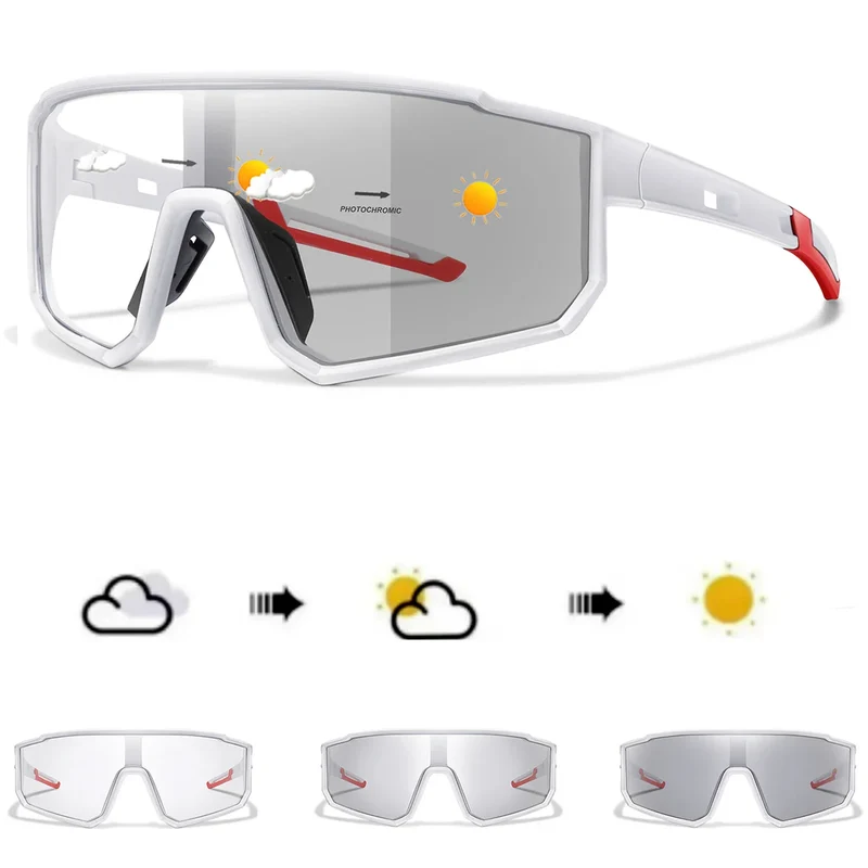 Occhiali da sole sportivi – Lenti fotocromatiche con protezione UV e montatura leggera