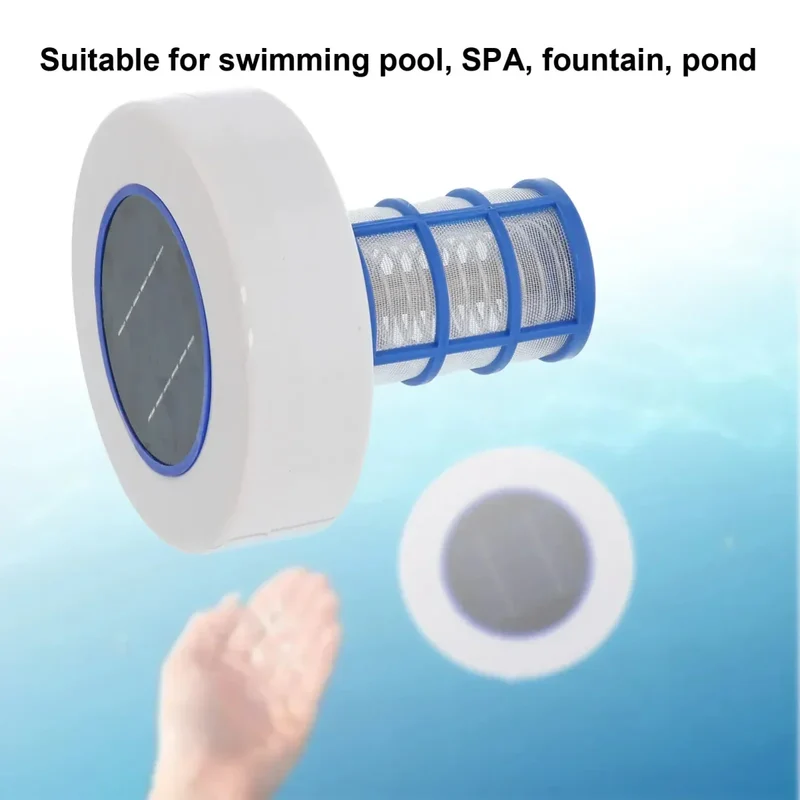 Pulitore Solare per Piscina – Ionizzatore Galleggiante a Energia Solare per Acqua Facile da Manutenere