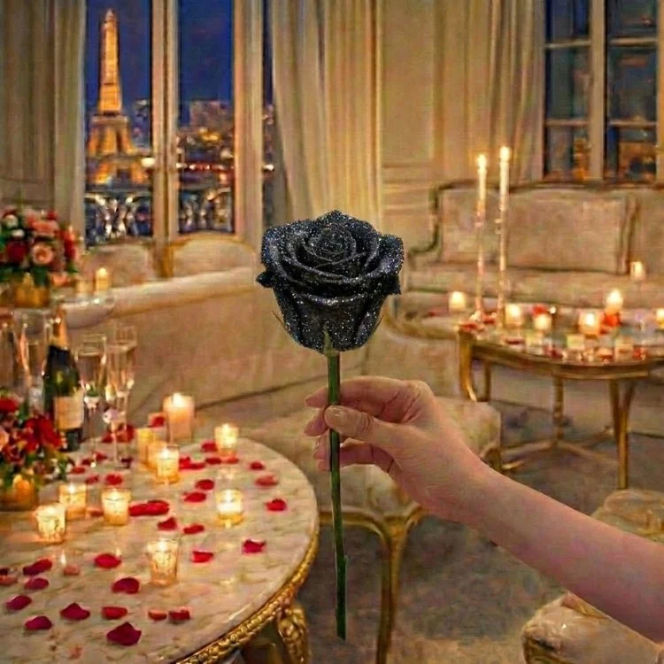Regalo di Rose Glitterate – Rosa Singola o Mazzo di Rose in Elegante Scatola Regalo
