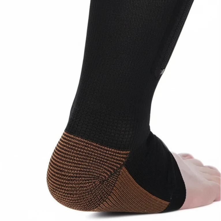 Calze a compressione – Calze di supporto con zip e punta aperta