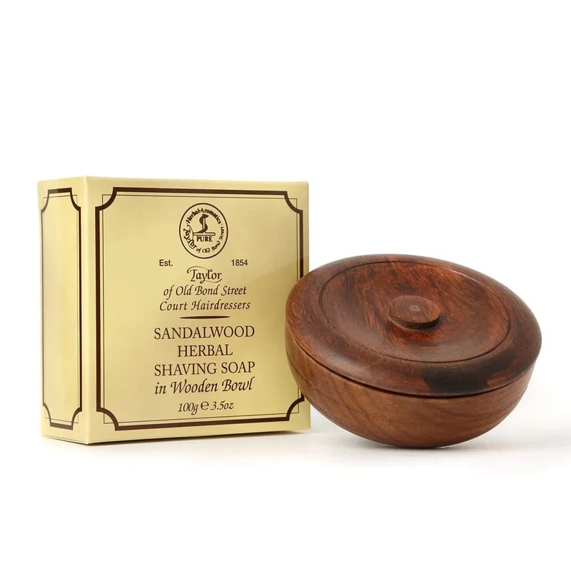Savon à raser dans un bol en bois - Bois de santal (100g/3.5oz)