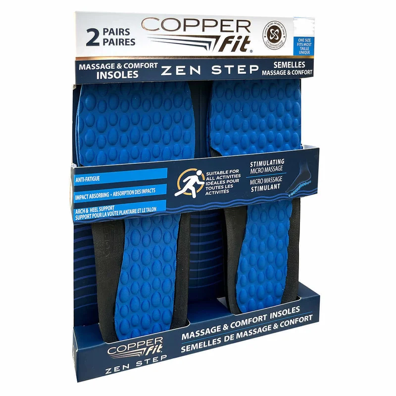COPPER FIT - 2 Paires de Semelles de Massage et Confort