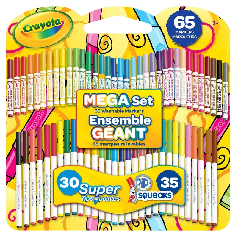 CRAYOLA - Ensemble Géant de 65 Marqueurs Lavables